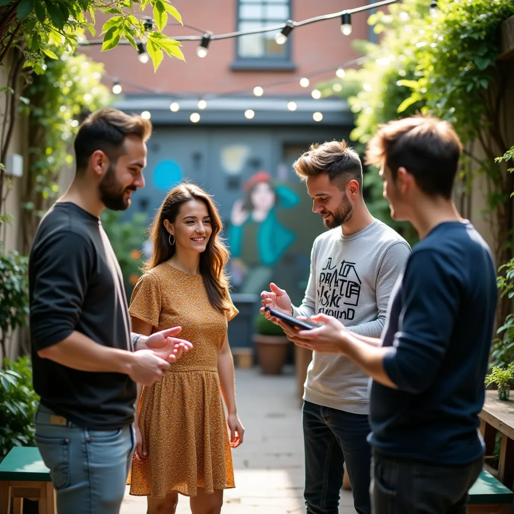 Mobile app interface showcase